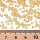 12/0グレードの丸いガラスシードビーズ  透明色  ゴールド  12/0  2x1.5mm  穴：0.8mm  約30000個/袋 SEED-Q006-F01-3