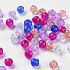 Perles de verre craquelé peintes DGLA-X0006-6mm-06-2