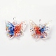 Lampwork handmade farfalla di vetro ciondoli LAMP-R106-M1-B-3