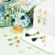 Beebeecraft 1 Box 80Pcs 4 Style Earring Stud Findings 24K Gold Plated Four Leaf Clover Ear Stud Component with Loops Spring Earring Component for Birthday Spring Anniversary Jewelry Making EJEW-BBC0001-06-4