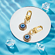 OLYCRAFT 2Pcs Evil Eye Keychain Charms Blue Evil Eye Keychain Pendants with Swivel Lobster Claw Clasps Good Luck Keychain Decoration Accessories for Jewelry Making DIY Keychain Crafts HJEW-OC0001-13-5