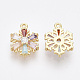 Beebeecraft 1 Box 10Pcs Snowflake Charms 18K Gold Plated Zirconia Christmas Theme Charm Colorful Winter Pendant Charms for DIY Necklace Earring Jewelry Making KK-BBC0005-30-2