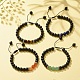 Ensemble de bracelets de perles tressées en pierre de lave naturelle 4 pièces 4 styles pour femmes BJEW-TA00115-2