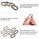 PandaHall Elite 8 pcs 4 Colors Zinc Alloy Key Clasps Spring Oval Carabiner Snap Clip Hook Trigger Spring Keyring Buckle for Bags Purses Keychain PALLOY-PH0005-68-3