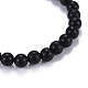 Natural Black Agate(Dyed) & Amethyst Beads Stretch Bracelets BJEW-JB04219-03-3