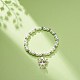 Braccialetto elasticizzato con perline in vetro e plastica imitazione perla con fascino fatato in lega per le donne BJEW-JB08704-2