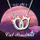 Shegrace 925 collares con colgante de gatito de plata esterlina JN823A-4