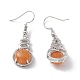 Gemstone Gourd Dangle Earrings with Crystal Rhinestone EJEW-A092-04P-3