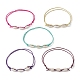 Set di cavigliere con perline intrecciate con conchiglia di ciprea naturale a 5 colori AJEW-AN00565-1