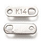 304のステンレス鋼スライスチェーンタブ  単語k14の楕円形  ステンレス鋼色  11x4x0.5mm  穴：1.2~2mm STAS-Z024-03P-2