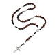 Collane di perle di rosario in legno NJEW-TA00081-2