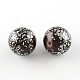 Spray Painted Acrylic Round Beads with Silver Glitter Powder ACRP-S629-20mm-01-1