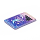 印刷されたアクリルパーツ  タロット模様のチャーム付き長方形  青紫色  43x27.5x2.4mm  穴：1.8mm MACR-C013-05A-3