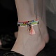 Сверкающие стеклянные бусины эластичные ножные браслеты AJEW-SW00004-7