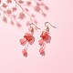 Plastic 3D Flower Long Dangle Earrings EJEW-JE04936-01-2
