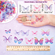 SUNNYCLUE 1 Box 160Pcs 16 Styles Fabric Butterfly Wing Charms Purple Butterfly Organza Dragonfly Wing 3D Polyester Butterflies Wings for jewellery Making Charms Wedding Ornament Appliques DIY Crafting DIY-SC0019-39-2