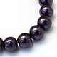 Baking Painted Pearlized Glass Pearl Round Bead Strands HY-Q330-8mm-20-2