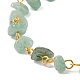 Bracelet de cheville en perles de pierres précieuses avec 304 chaînes en acier inoxydable pour femme AJEW-AN00497-5