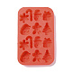 Stampi in silicone alimentare per decorazioni per torte con bastoncini di zucchero/pupazzo di neve/fiocchi di neve a tema natalizio DIY-E067-05-1