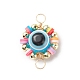 Evil Eye Plastic Copper Wire Wrapped Connector Charms PALLOY-JF01937-2