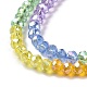 Transparent Electroplate Glass Beads Strands GLAA-E036-02-4