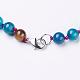 Natural Dyed Agate Graduated Beaded Necklaces NJEW-F132-A01-3