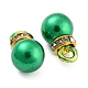 (vente de clôture défectueuse : teint en anneau) breloques en plastique ABS avec perles d'imitation KY-XCP0001-25G-03-2