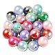 Placage uv perles acryliques opaques irisées arc-en-ciel OACR-C007-01-1
