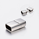 Rectangle 304 Stainless Steel Magnetic Clasps with Glue-in Ends STAS-I037-14-2