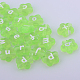 Perles de lettre de trou horizontal de fleur acrylique transparente TACR-Q101-02C-1