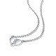 TINYSAND Broken Heart 925 Sterling Silver Cubic Zirconia Pendant Necklaces TS-N321-S-3