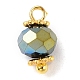 Handmade Electroplate Glass Beads Charms PALLOY-JF00530-2