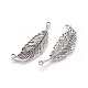 Filigree Leaf Tibetan Style Alloy Links X-TIBE-A5804-AS-RS-2