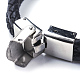 Bracelets multi-rangs avec cordon en cuir tressé BJEW-F291-43GP-4