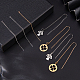 Benecreat 8 個 4 スタイル本物の 18k ゴールドメッキとプラチナメッキ真鍮イヤーワイヤーフィッティング  ピアスに巻き付ける  手作りイヤリングジュエリー作成用のオープンループ付きのダングリングイヤリング KK-BC0011-84-4