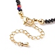 Collier croix coquillage et perles de verre pour femme NJEW-JN03910-02-6