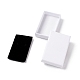 ペーパー スポンジ マット ネックレス ボックス  長方形  ホワイト  8x5x1.7cm  内径：7.2x4.3x1のCM OBOX-G018-02C-4