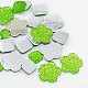 Кабошоны из лаймово-зеленой смолы и горного хрусталя CRES-X0001-1