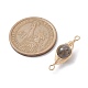 Amuletos de conector envueltos en alambre de cobre de labradorita natural PALLOY-JF02518-02-2