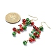 Weihnachtsglocken-Ohrringe aus Glas EJEW-JE05271-3