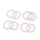 2Pcs 2 Size Glass Hearted Beaded Stretch Bracelets Set for Mother Children BJEW-JB08516-1