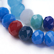 Electrochapa perla brillo plateado imitación jade cristal facetado rondelle cuentas hebras X-EGLA-F020-02-8mm-3