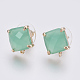 Faceted Glass Stud Earring Findings X-GLAA-F084-C08-1