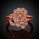 Romantic Peacock Real Rose Gold Plated Brass Cubic Zirconia Finger Rings RJEW-BB07683-8RG-2