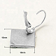 Brass Square Leverback Earring Findings KK-I006-S-NF-2