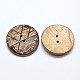 2 Holes Flat Round Coconut Sewing Buttons BUTT-O008-05-2