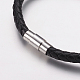 Cowhide Leather Cord Bracelets BJEW-G590-01-6