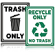 Globleland 2Pcs 2 Style Aluminum Warning Signs for Trash Recycling DIY-GL0003-64C-1