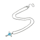 Halskette mit Zirkonia-Fee und Herz-Anhänger und Kastenketten NJEW-C004-01A-2