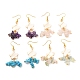Star with Cluster Chip Beads Long Dangle Earrings EJEW-JE04686-1